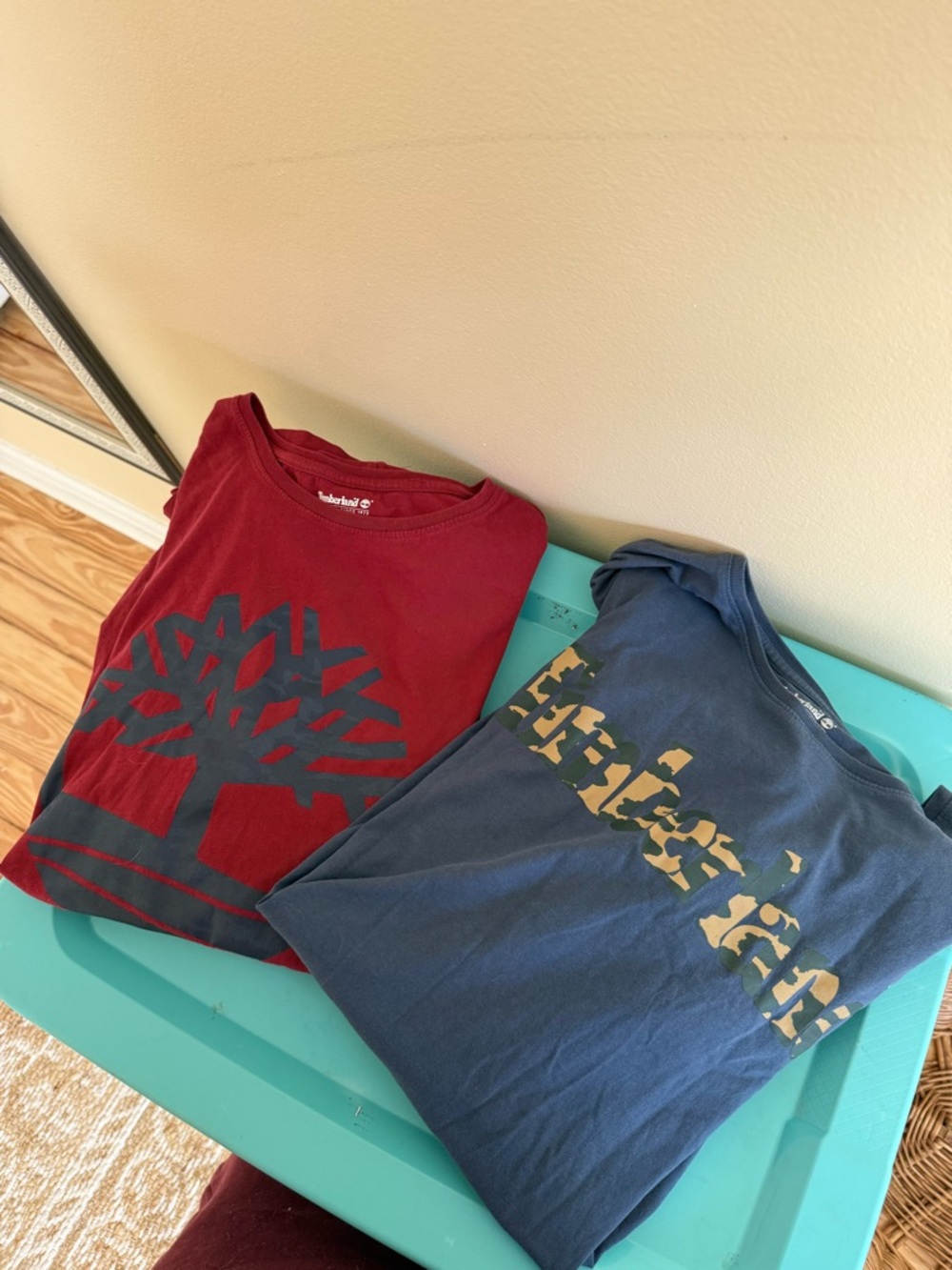 Timberland Short Sleeve Tee Set - Red & Navy